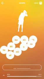 Dropsでの単語学習はシルエットなアイコンを多用していたり、いろいろな形で記憶しているか試してきてなかなか楽しい！