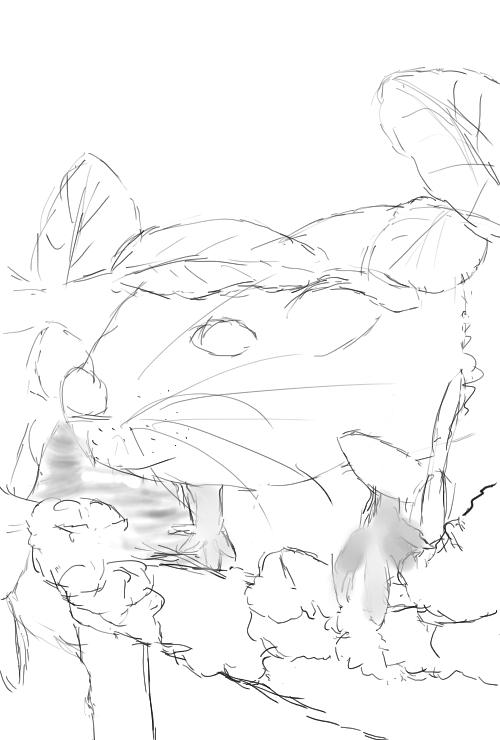2020年のくじぇ工作所の年賀イラスト下書き